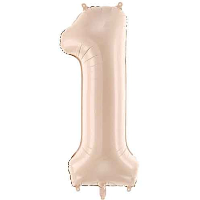 28in DARK BEIGE NUMBER 1  FOIL BALLOON