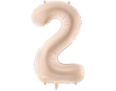 28in DARK BEIGE NUMBER 2 FOIL BALLOON