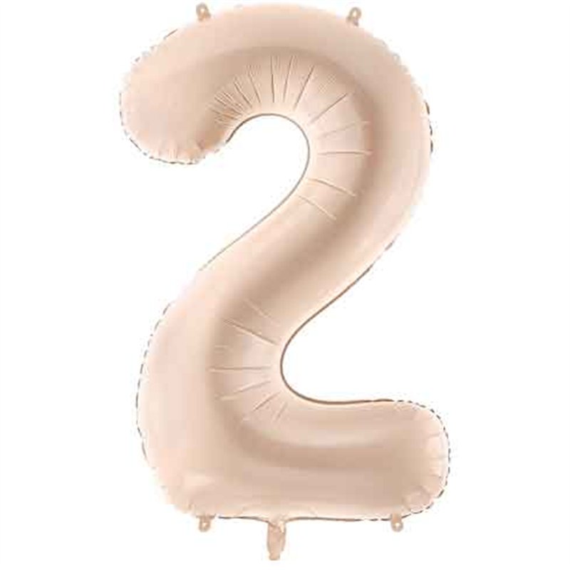 28in DARK BEIGE NUMBER 2 FOIL BALLOON