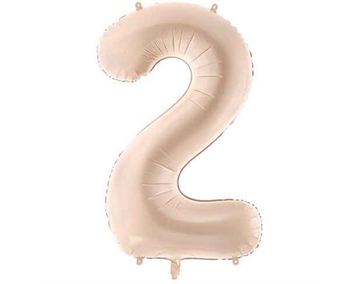 28in DARK BEIGE NUMBER 2 FOIL BALLOON