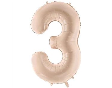 28in DARK BEIGE NUMBER 3 FOIL BALLOON