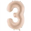 28in DARK BEIGE NUMBER 3 FOIL BALLOON