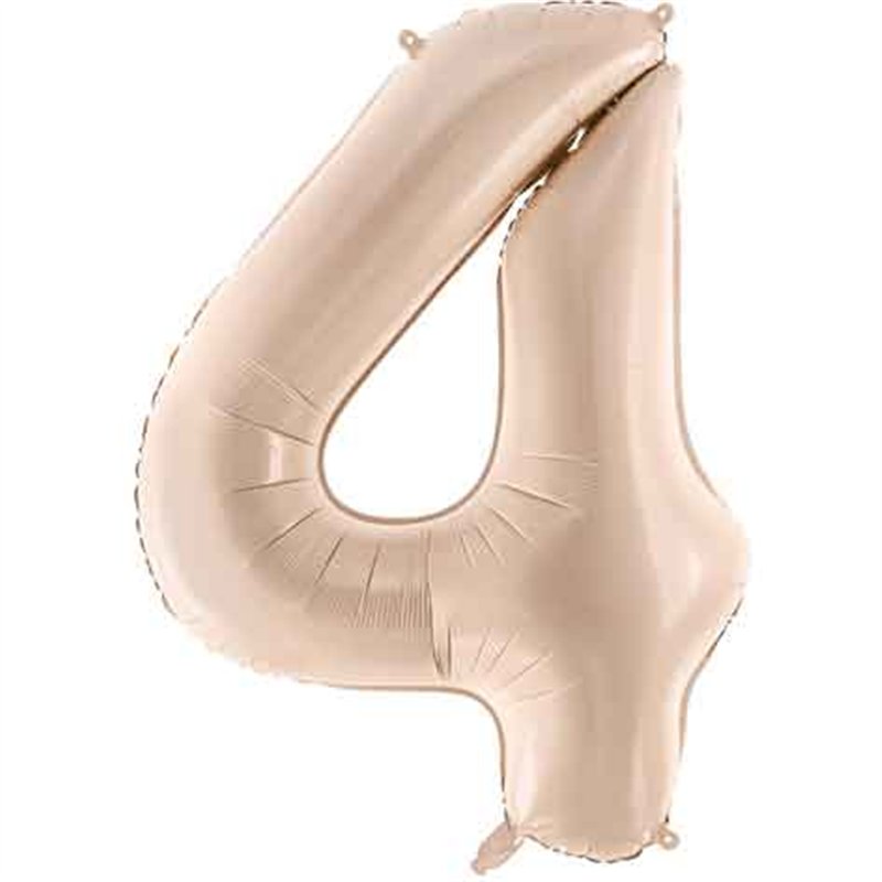 28in DARK BEIGE NUMBER 4 FOIL BALLOON