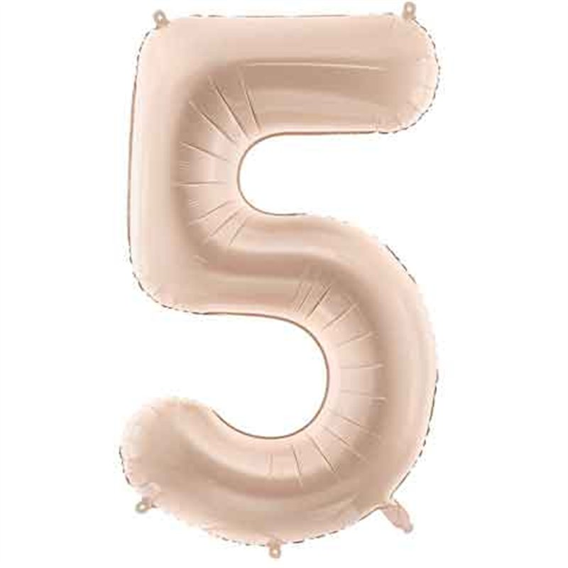 28in DARK BEIGE NUMBER 5 FOIL BALLOON