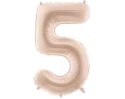 28in DARK BEIGE NUMBER 5 FOIL BALLOON