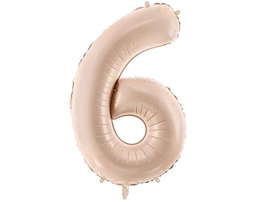 28in DARK BEIGE NUMBER 6 FOIL BALLOON