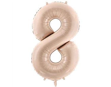 28in DARK BEIGE NUMBER 8 FOIL BALLOON