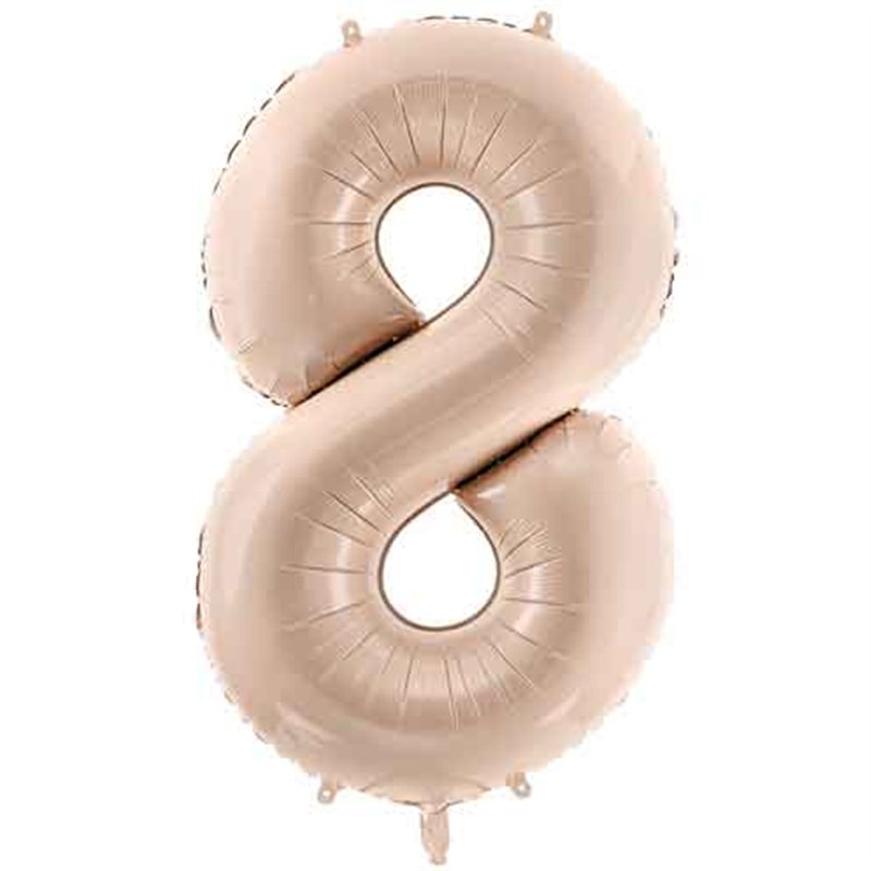 28in DARK BEIGE NUMBER 8 FOIL BALLOON