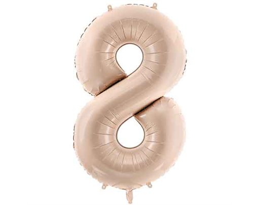 28in DARK BEIGE NUMBER 8 FOIL BALLOON