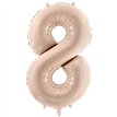 28in DARK BEIGE NUMBER 8 FOIL BALLOON