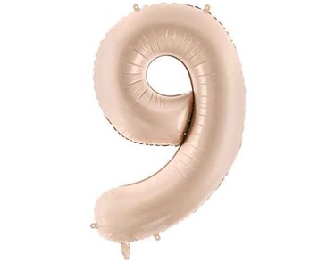 28in DARK BEIGE NUMBER 9 FOIL BALLOON