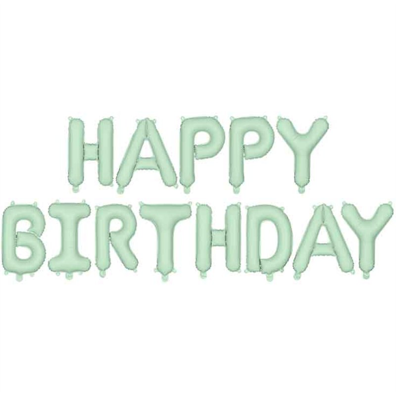 PASTEL GREEN HAPPY BIRTHDAY AIR FILL LETTER KIT