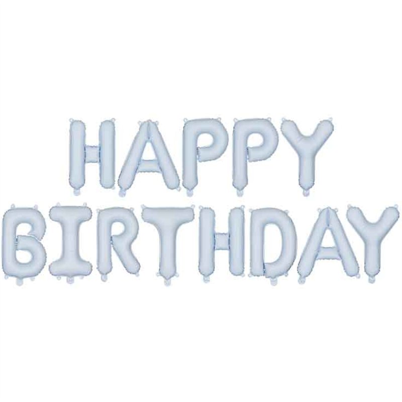PASTEL LIGHT BLUE HAPPY BIRTHDAY AIR FILL LETTER KIT