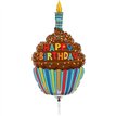 15in BIRTHDAY CHOCOLATE CUPCAKE AIR FILL FOIL BALLOON 10S