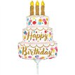 16in SATIN BIRTHDAY PINK CAKE AIR FILL FOIL BALLOON 10S