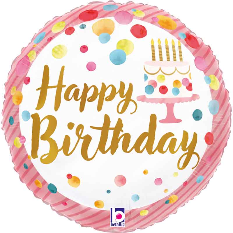 9in SATIN BIRTHDAY PINK PARTY FOIL BALLOON 10S