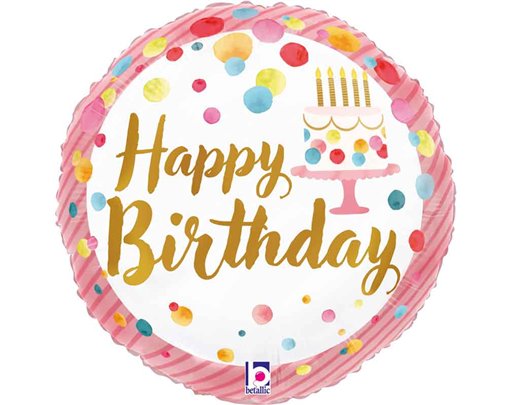 9in SATIN BIRTHDAY PINK PARTY FOIL BALLOON 10S