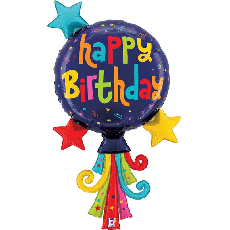 48in BALLOON STREAMER BIRTHDAY FOIL BALLOON