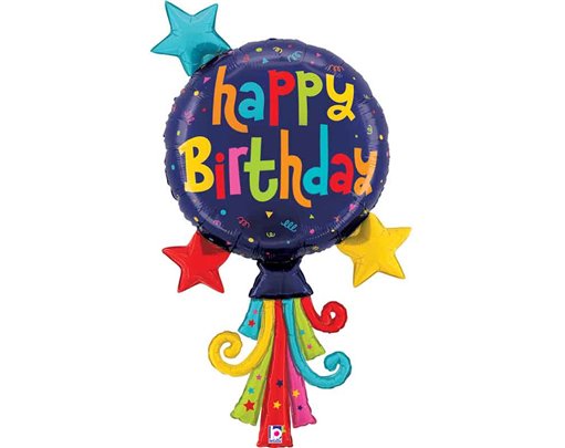 48in BALLOON STREAMER BIRTHDAY FOIL BALLOON
