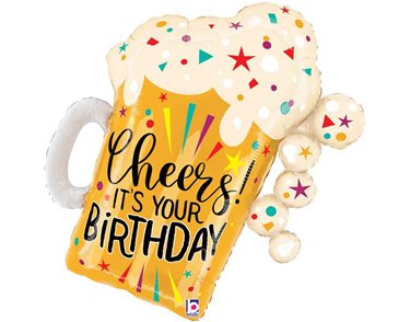 35in BIRTHDAY FUN CONFETTI BEER FOIL BALLOON