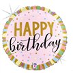18in PASTEL BIRTHDAY STRIPES FOIL BALLOON