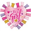 42in IT'S A GIRL TAGGIE HEART FOIL BALLOON