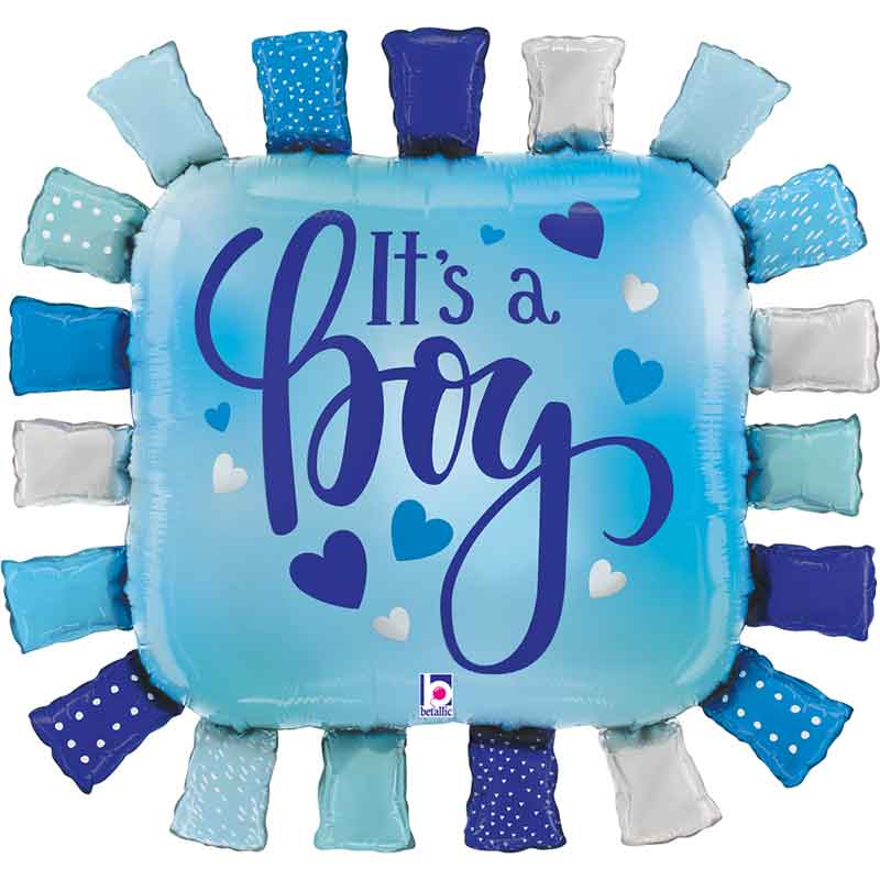 42in IT'S A BOY TAGGIE SQUARE FOIL BALLOON