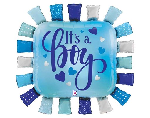 42in IT'S A BOY TAGGIE SQUARE FOIL BALLOON