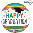 18in GRADUATION FUN STRIPES FOIL BALLOON