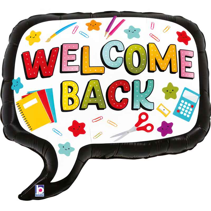 34in WELCOME BACK SPEECH BUBBLE FOIL BALLOON