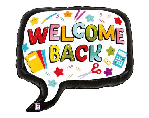 34in WELCOME BACK SPEECH BUBBLE FOIL BALLOON