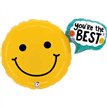 39in YOU'RE THE BEST SMILEY FOIL BALLOON