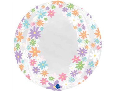 29in COLORFUL DAISIES TRANSPARENT GLOBE