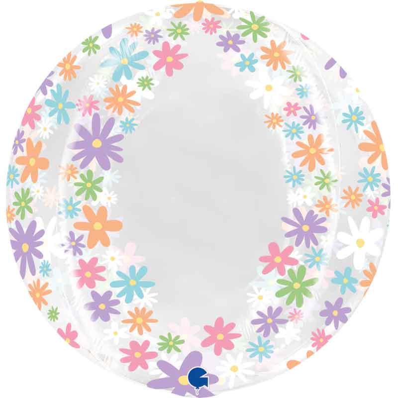 29in COLORFUL DAISIES TRANSPARENT GLOBE