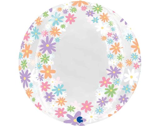 29in COLORFUL DAISIES TRANSPARENT GLOBE