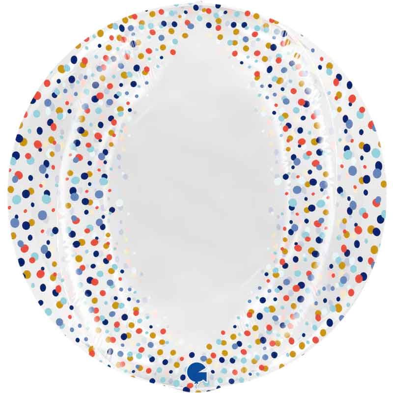 29in CONFETTI TRANSPARENT GLOBE