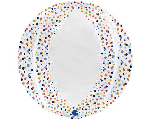 29in CONFETTI TRANSPARENT GLOBE