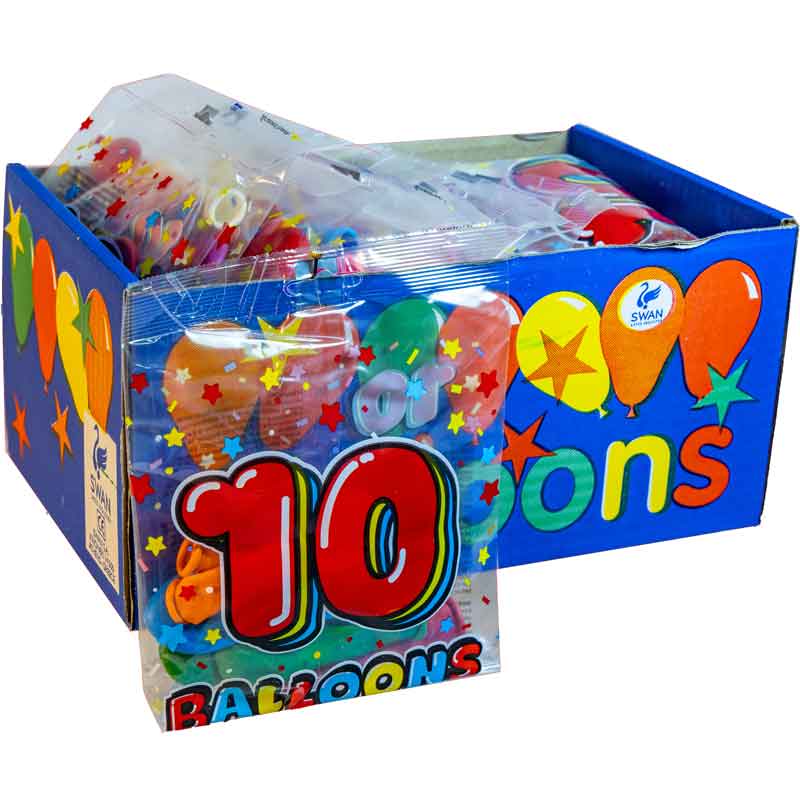 10PK 8in ASST CLASSIC PARTY BALLOONS 36S