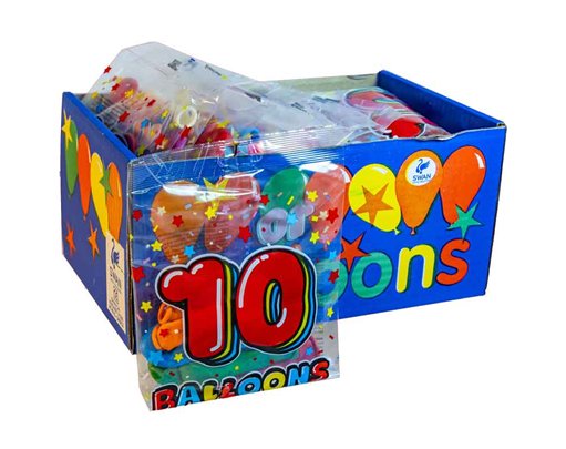 10PK 8in ASST CLASSIC PARTY BALLOONS 36S