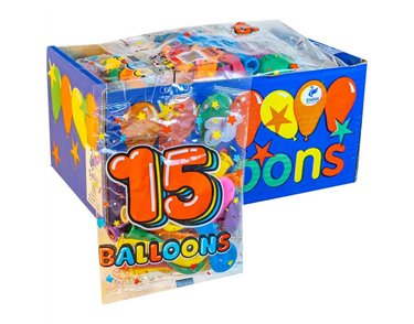 15PK 8in ASST CLASSIC PARTY BALLOONS 30S