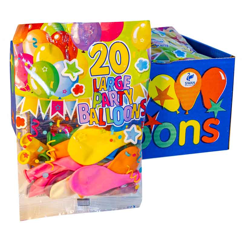20PK 10in ASST CLASSIC PARTY BALLOONS 15S