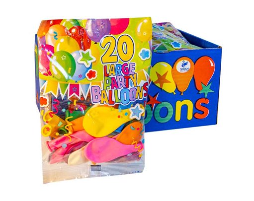 20PK 10in ASST CLASSIC PARTY BALLOONS 15S