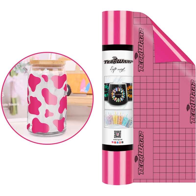 12in x 5ft HOT PINK GLOSSY VINYL