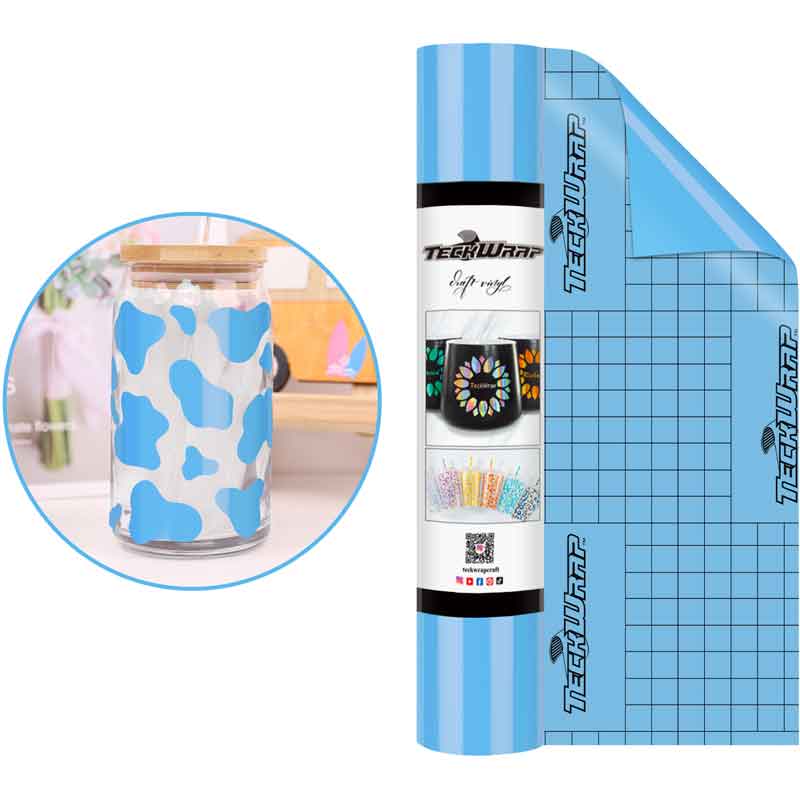 12in x 5ft BABY BLUE GLOSSY VINYL