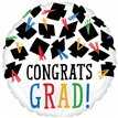 18in HATS OFF CONGRATS GRAD FOIL BALLOON