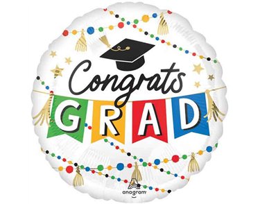 18in CONGRATS GRAD PARTY FOIL BALLOON