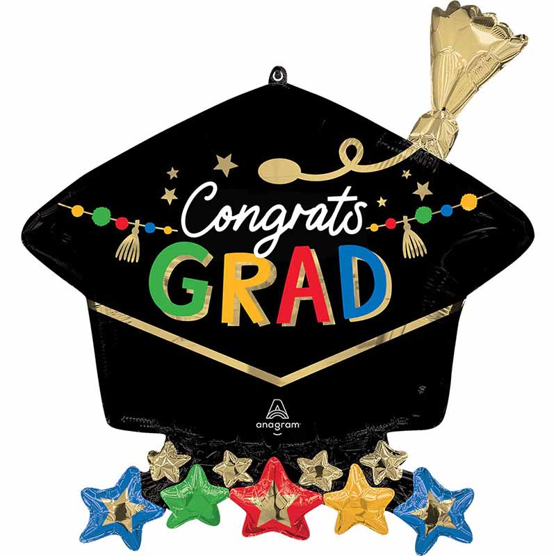 GRAD PARTY GRAD CAP SUPERSHAPE FOIL BALLOON
