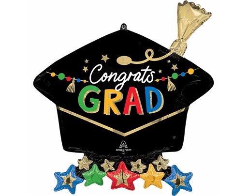 GRAD PARTY GRAD CAP SUPERSHAPE FOIL BALLOON
