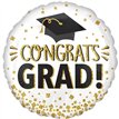 18in CONGRATS GRAD GOLD GLITTER FOIL BALLOON