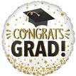 CONGRATS GRAD GOLD GLITTER JUMBO FOIL BALLOON